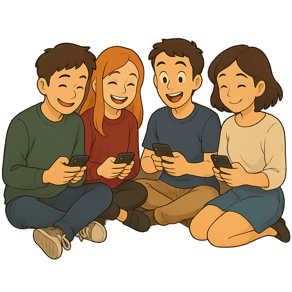 Friends enjoying Journals AI